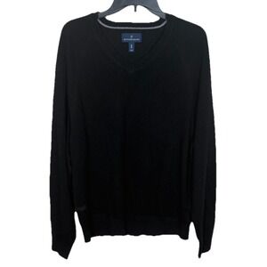 Buttoned Down 100% Cashmere V-Neck Black Sweater Men Size XL Quiet Luxury